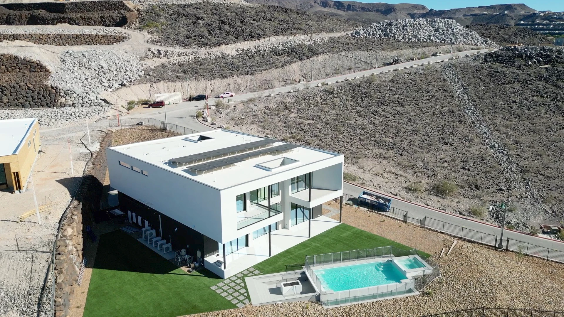 Neo hillside community taking shape in Henderson, aerial view