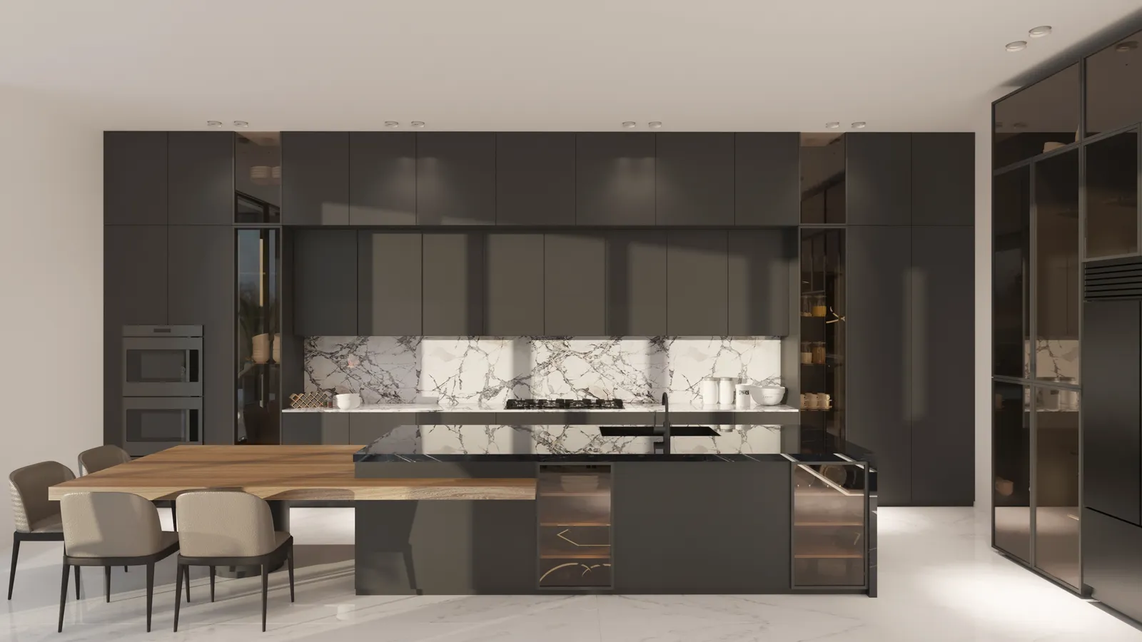 Elysium kitchen rendering in Euro Chic