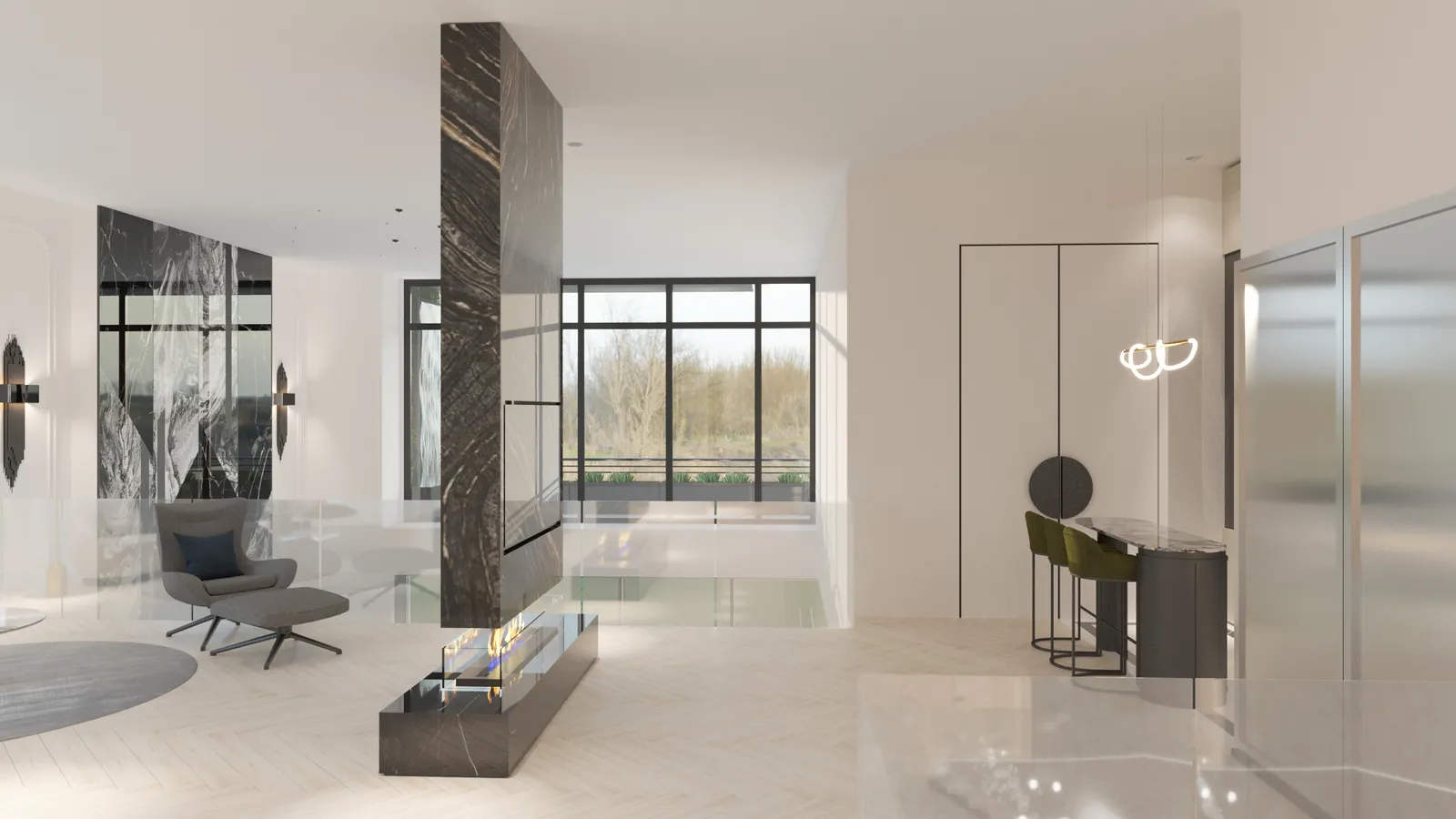 Elysium living rendering in Euro Chic
