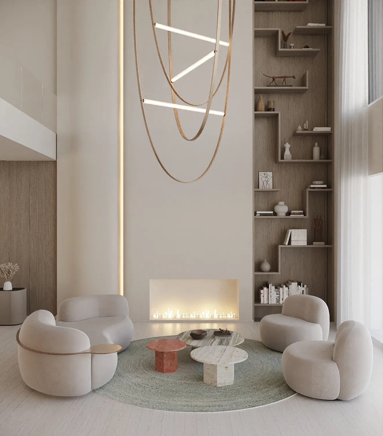 Elysium living rendering in Natural Boho