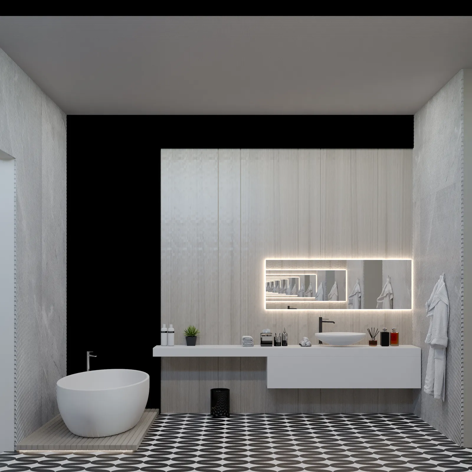 Joelene primary bath rendering in Modern Flare