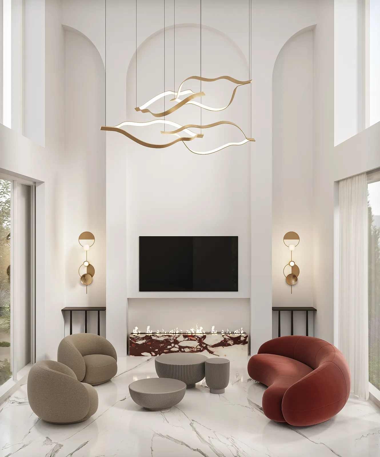 Orenda living rendering in Natural Boho