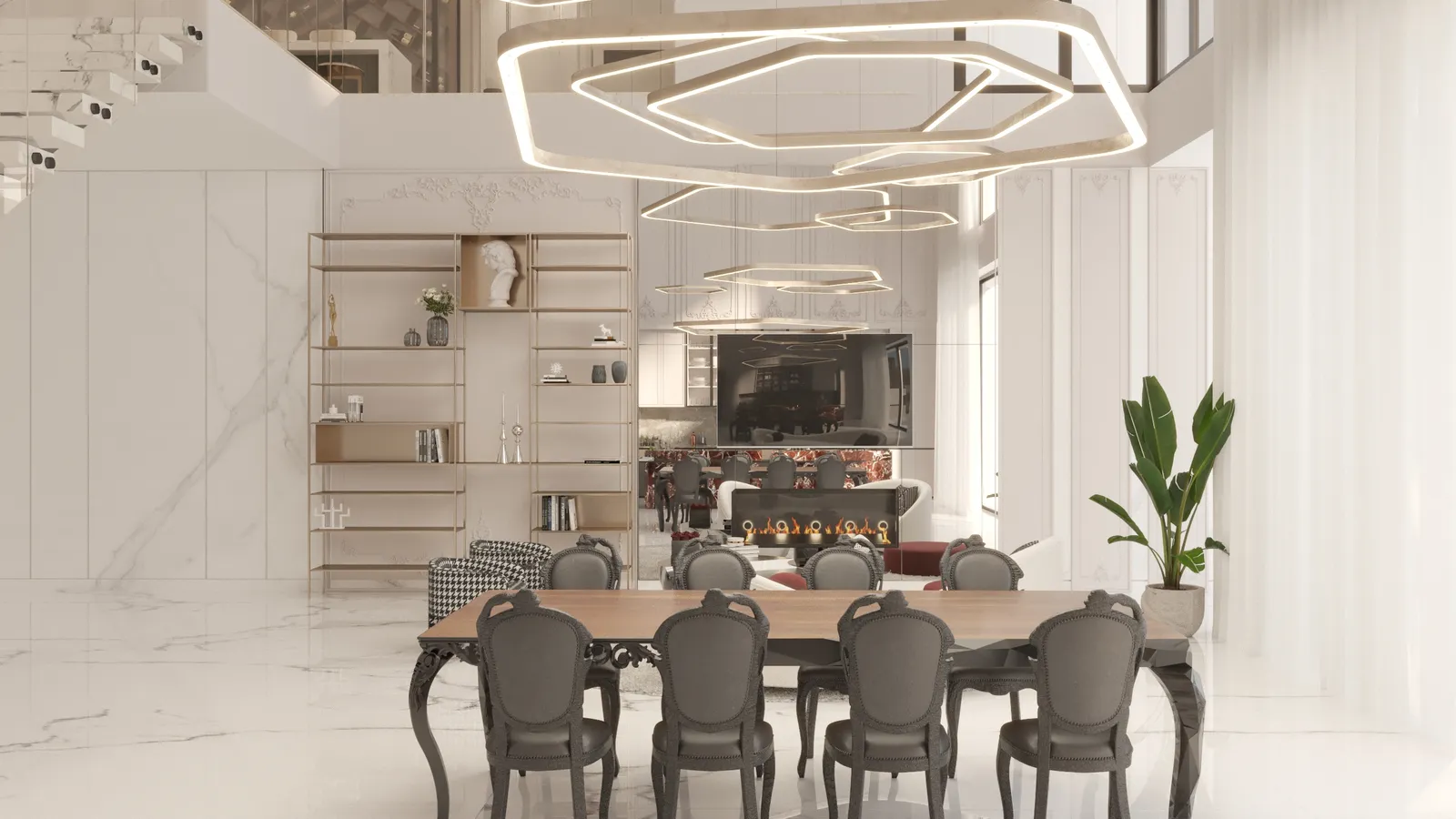 Paragon dining rendering in Euro Chic