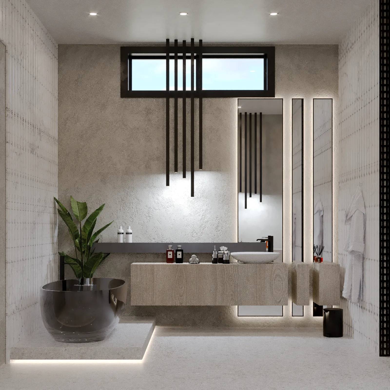 Paragon primary bath rendering in Modern Flare