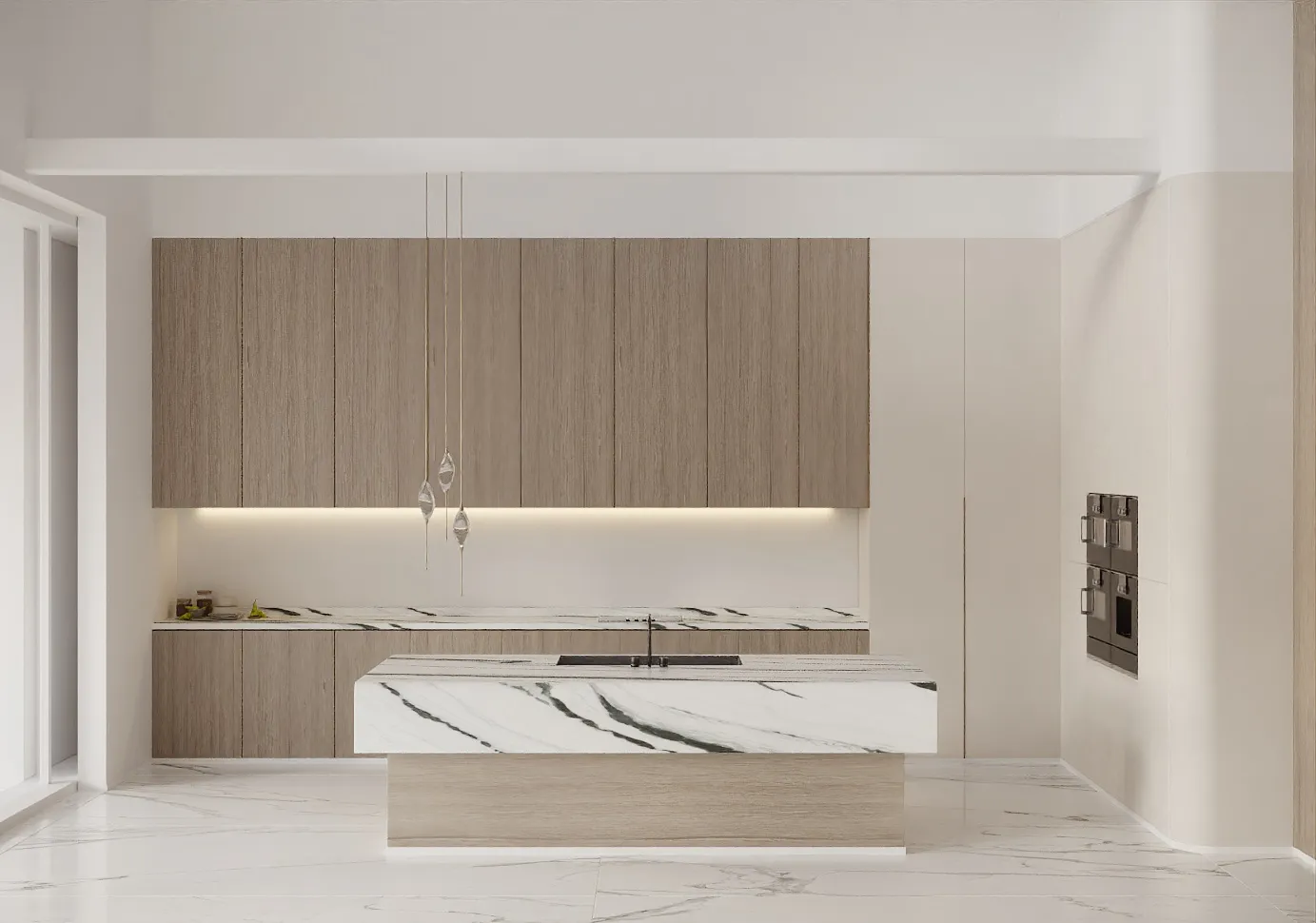 Paragon kitchen rendering in Natural Boho