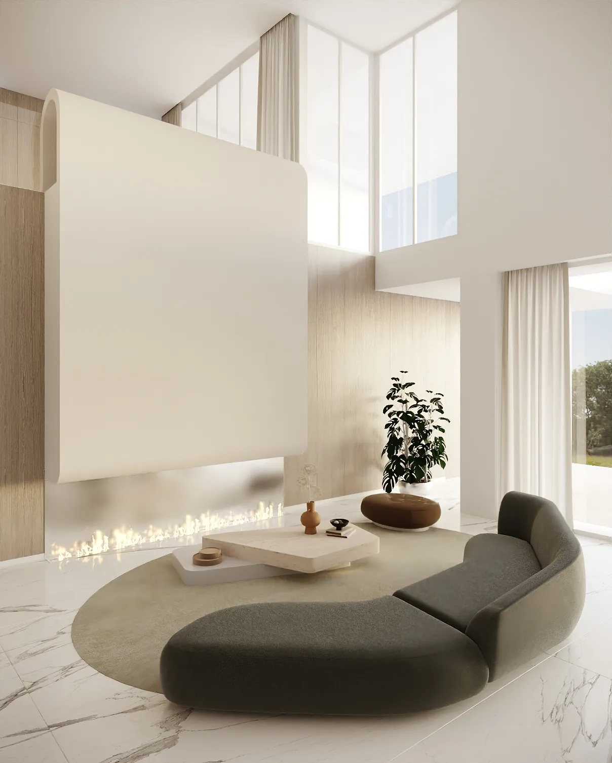Paragon living rendering in Natural Boho