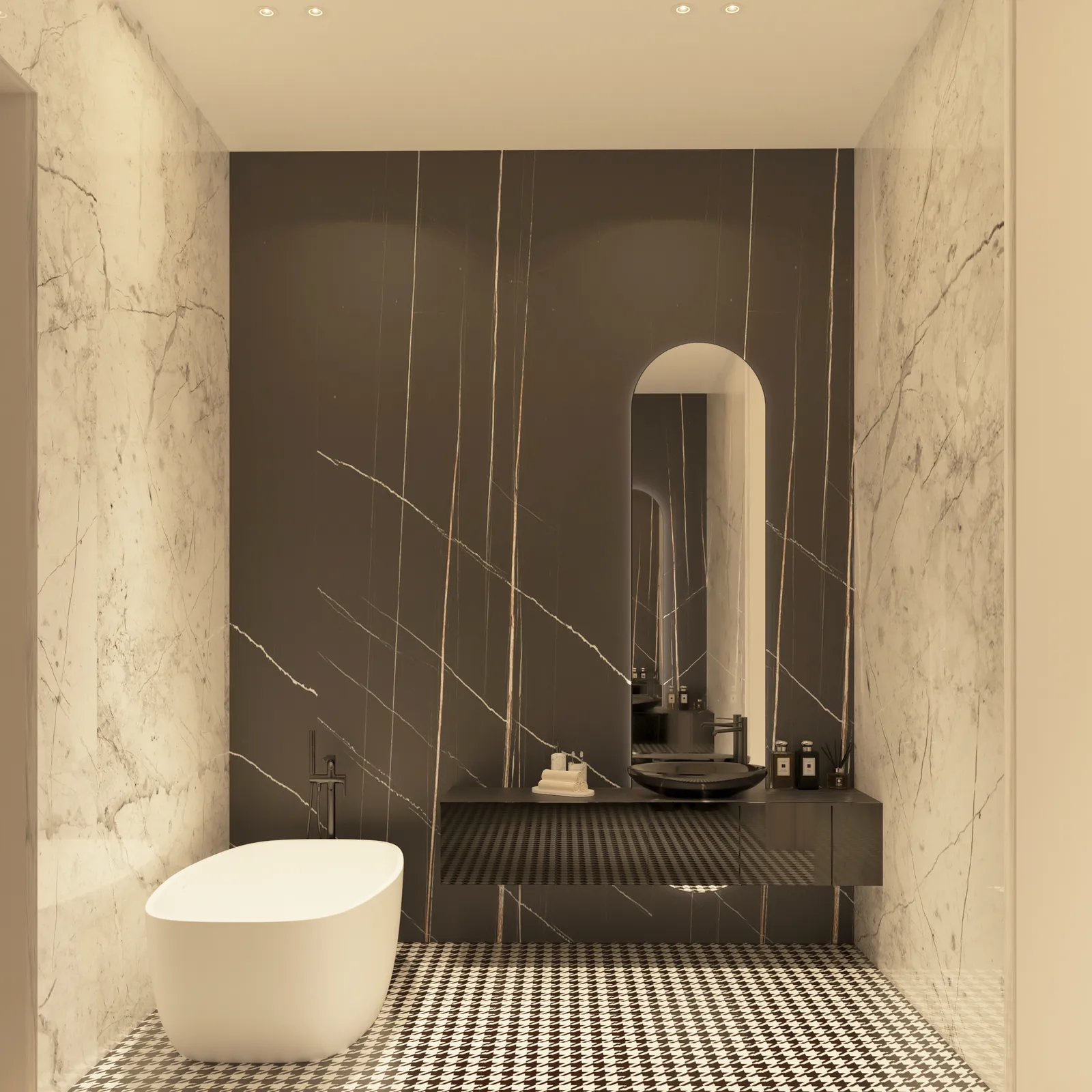 Sunfolia primary bath rendering in Euro Chic