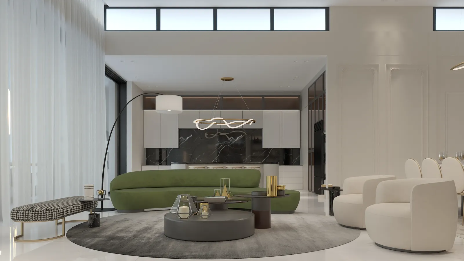 Thia living rendering in Euro Chic