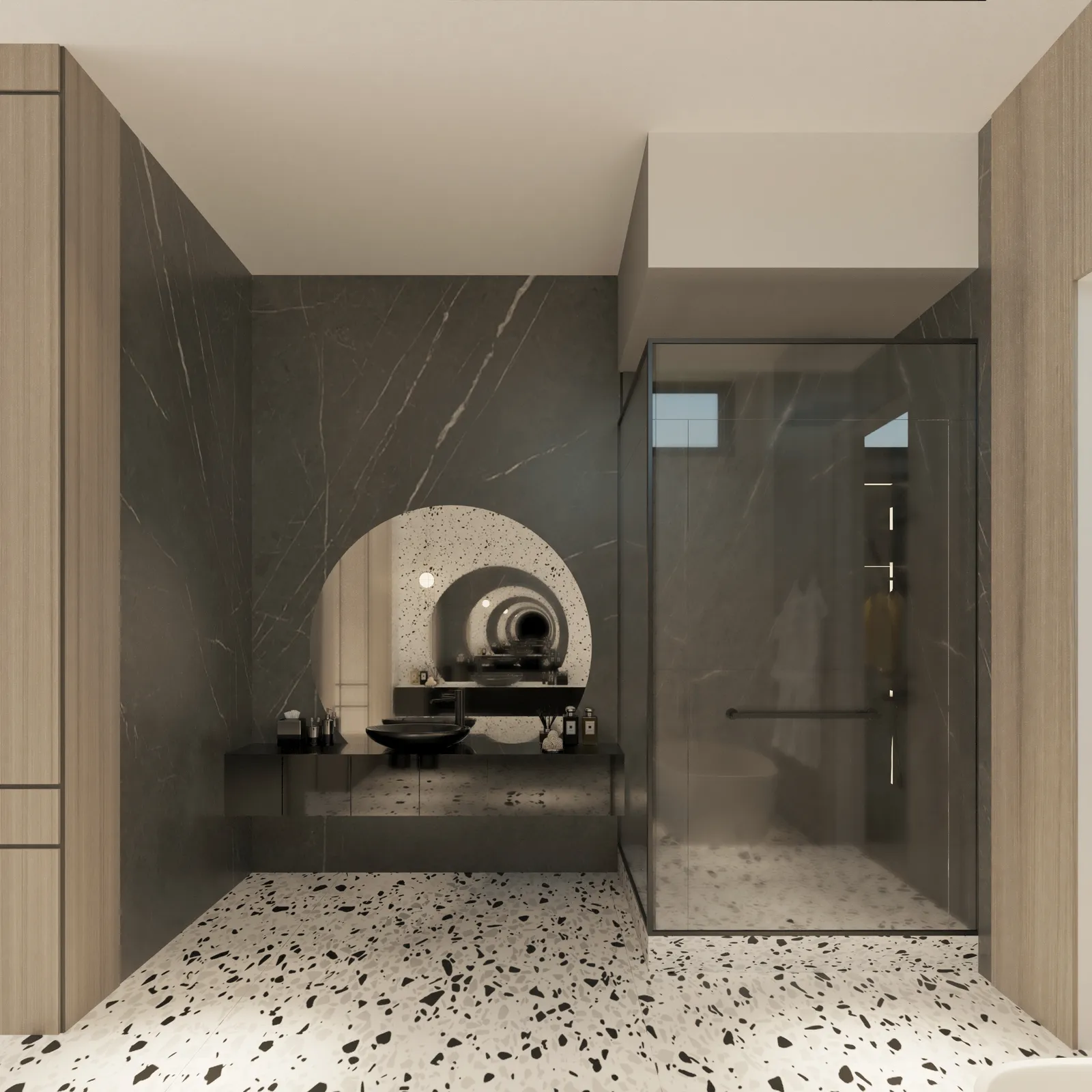 Thia primary bath rendering in Modern Flare