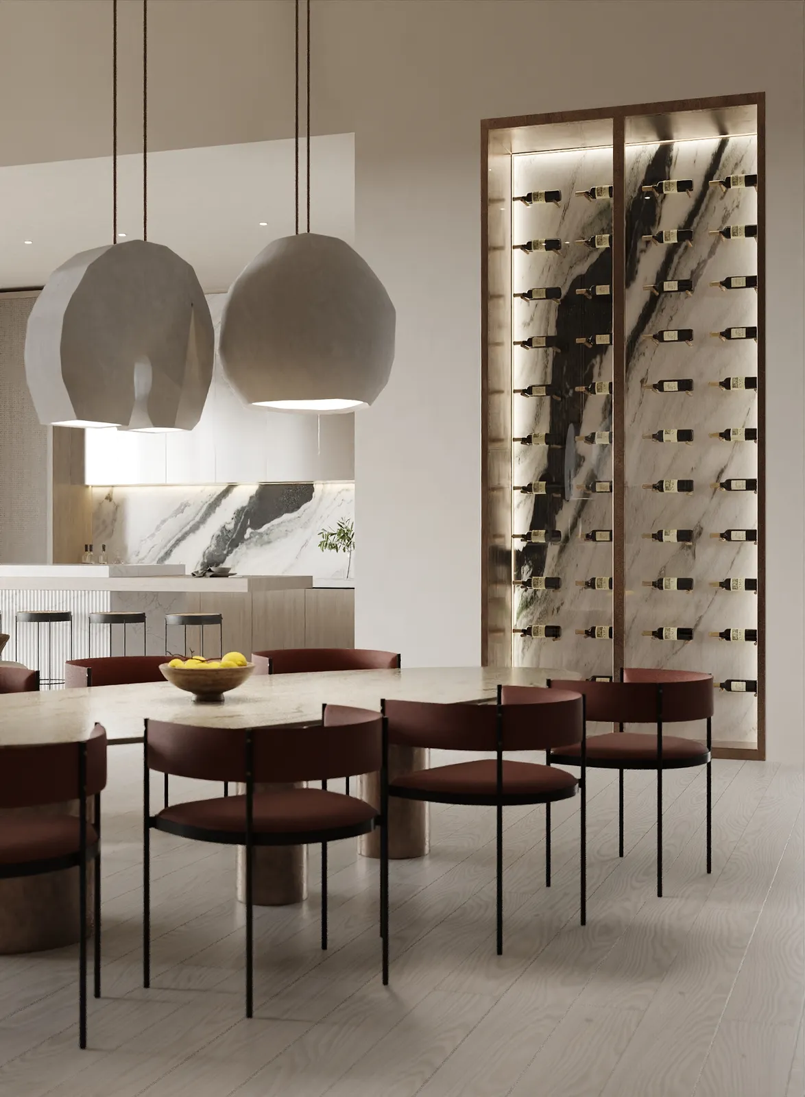 Thia dining rendering in Natural Boho