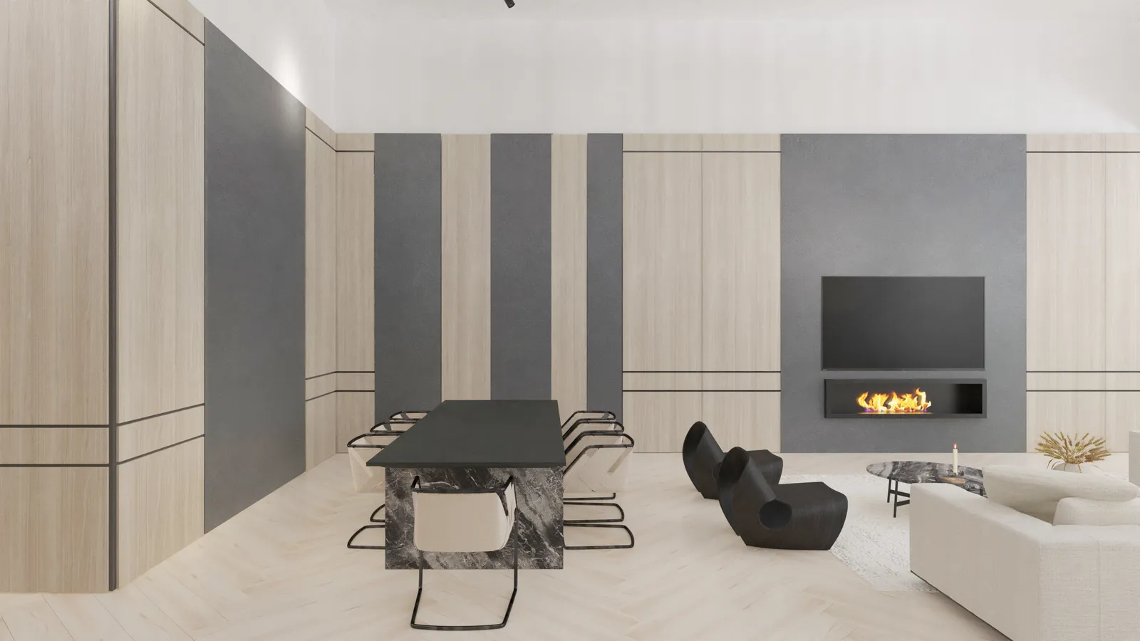 Velour dining rendering in Modern Flare