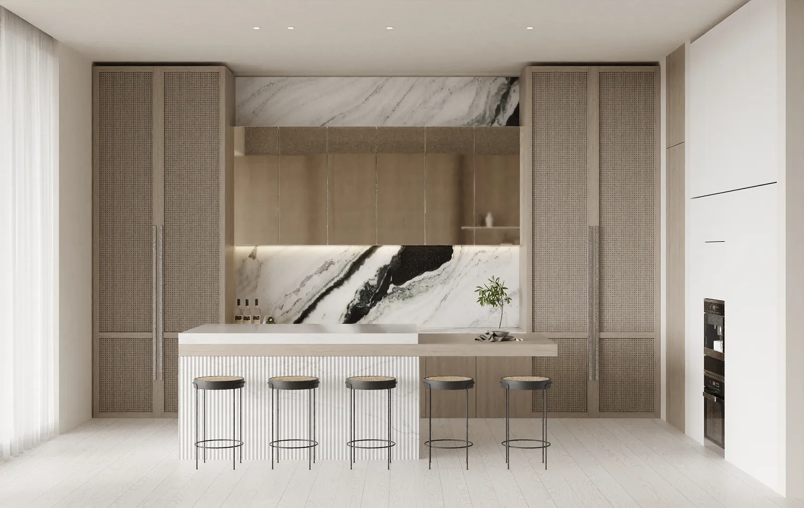 Velour kitchen rendering in Natural Boho
